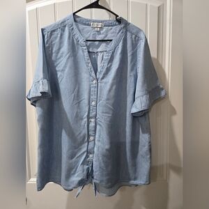 Kim Rogers Light Blue Casual Button Down Shirt